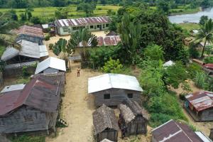 Madagascar, MaMaBay landscape | Drone photo over the Andaparaty village on the edge of Makira Natural Park | Paul Salaman | 3. WCS Drone DJI_001 Andaparaty village Makira